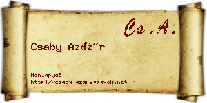Csaby Azár névjegykártya